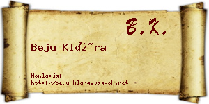 Beju Klára névjegykártya